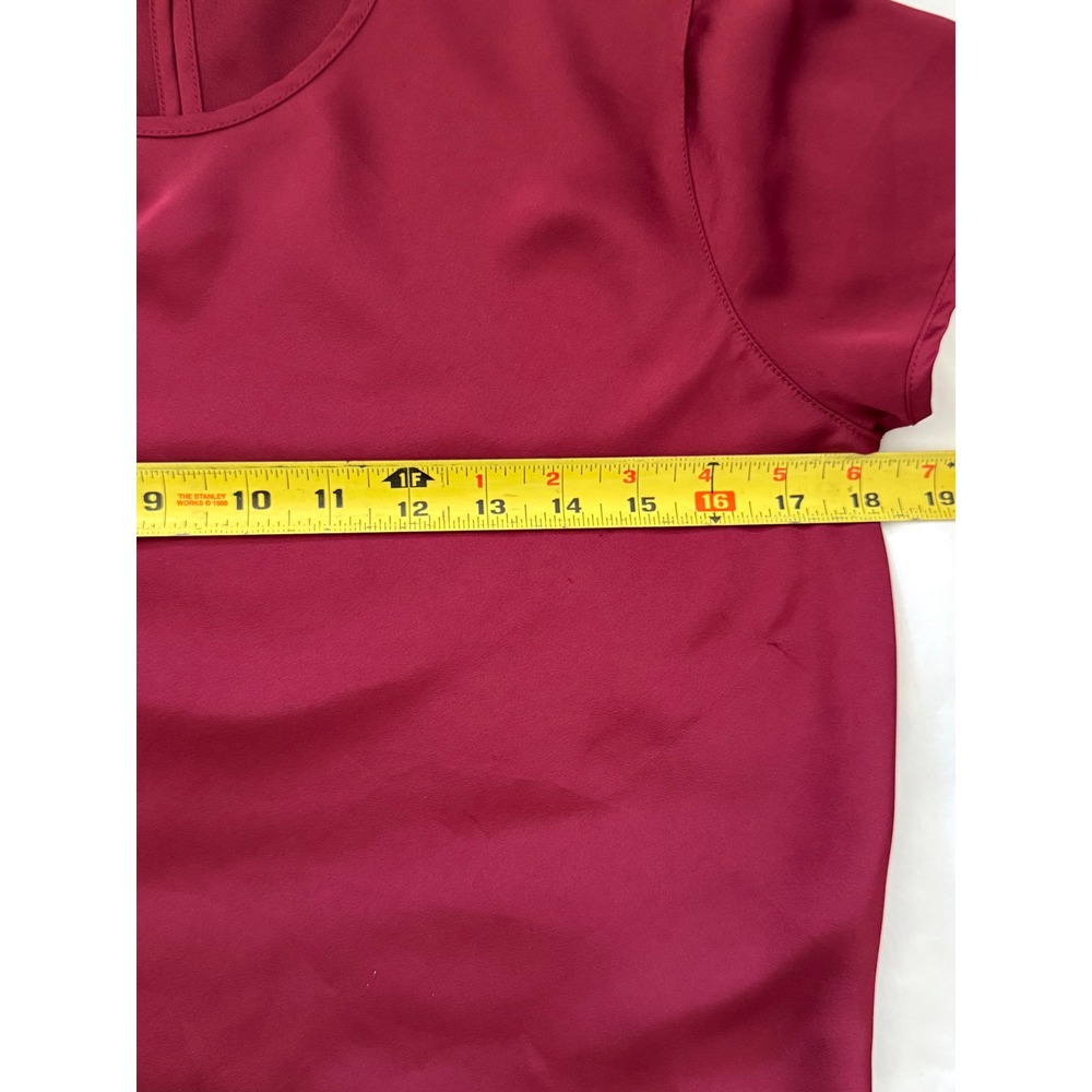 Express Womens XS Blouse Burgundy Wine Red Coquette Chic Quiet Luxury Chic - Picture 5 of 5